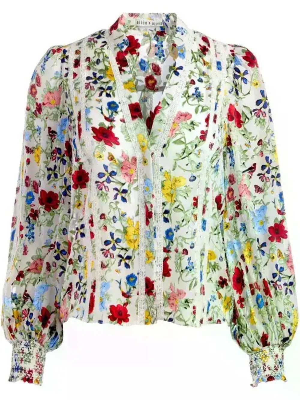 ALICE & OLIVIA • NWT Arlette floral blouse - XS long sleeve - Picture 3 of 10